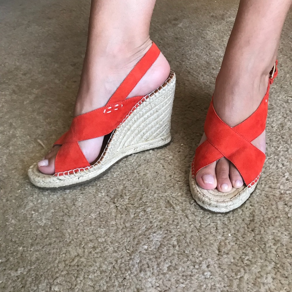 Joie orange suede espadrilles
